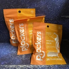3 Pack Plackers Orthopick, Floss Picks, 36 Count each