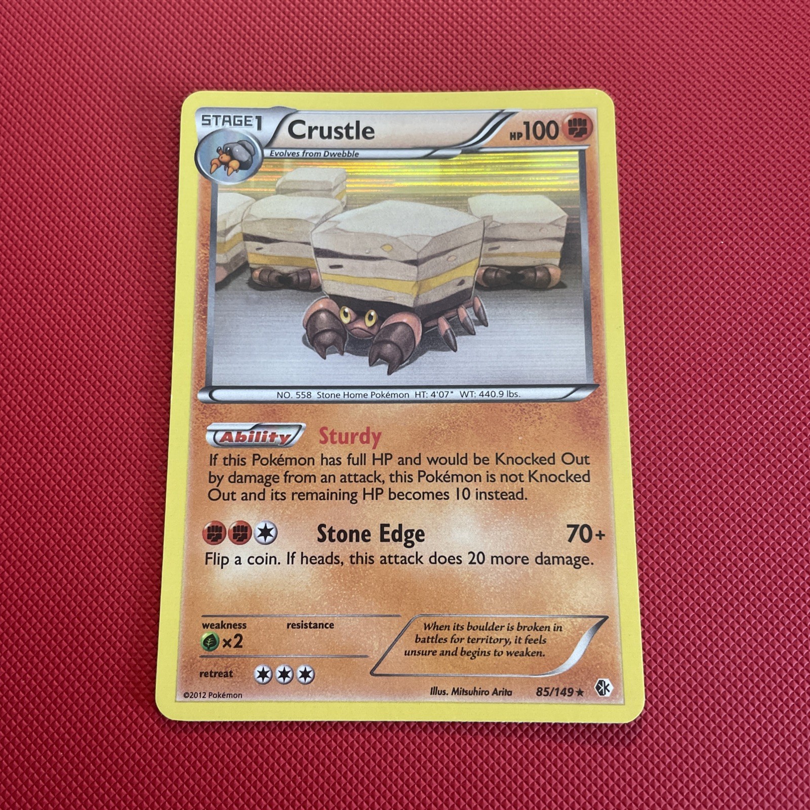 Crustle 85/149 Pokémon Boundaries Crossed Holo , MP , Ships Fast!