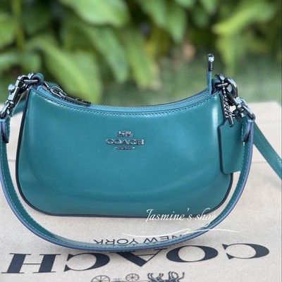 NWT Coach Teri Mini Crossbody/Shoulder Bag In Leather/Emerald Green CW310 