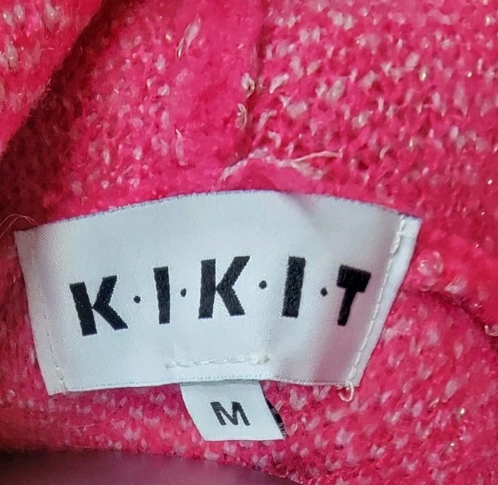 KIKIT ROSA BLANCO ESTRELLAS JERSEY MANGA LARGA SUDADERA CON CAPUCHA SUÉTER GRUESO M Foto 4 de 4