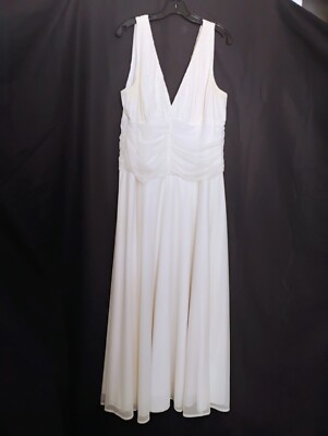 JS Boutique Wedding Dress Ankle length Ivory Beaded with  overlay