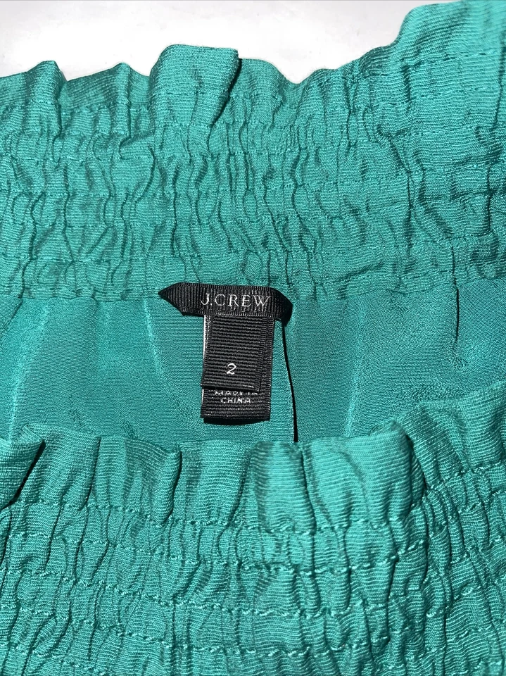 J. Falda Crew Crinkle City Talla 2 Bolsa de Papel Verde Cintura Elástica Foto 3 de 4