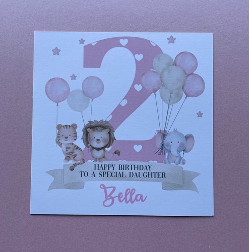 Tarjeta de cumpleaños personalizada 1a 2a 3a 4a nieta sobrina nieta sobrina nieta - Imagen 2 de 3