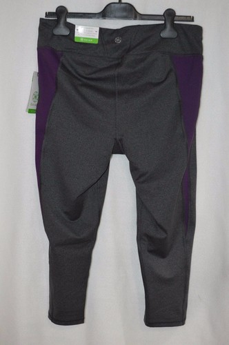 Gaiam Om Panel Grey / Purple Yoga Capri - Size M NWT - Picture 3 of 4