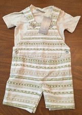 First Impressions Baby Boys' 2-Piece Tee  Shortalls Set. Size 0-3 Months. NWT