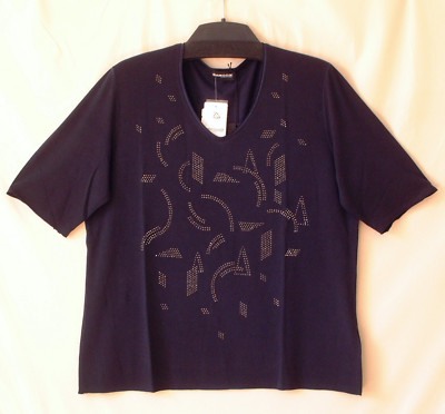 SAMOON Shirt Gerry Weber kurzarm Viskose Stretch Damenshirt NEU dunkelblau Gr.