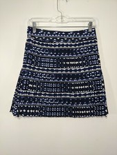 J. Crew Blue Printed Pleated Mini Summer Skirt Style C8412 sz 00