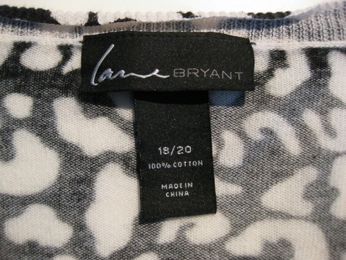Lane Bryant Cardigan Sweater Size 18 20 B/W Leopard Print Knit - Picture 6 of 6