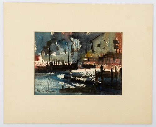 Mary Bryan (1907-1978) Small Rockport Harbor Watercolor, Rockport Art Assoc. - Picture 5 of 9