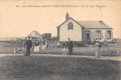 Old postcard 76 LES TERRACES / PRES LE TREPORT / LE TIR AUX PIGEONS