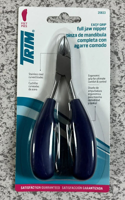 Trim Easy Grip Full Jaw Nipper Clipper For Pedicure Nails Stainless Steel Blue