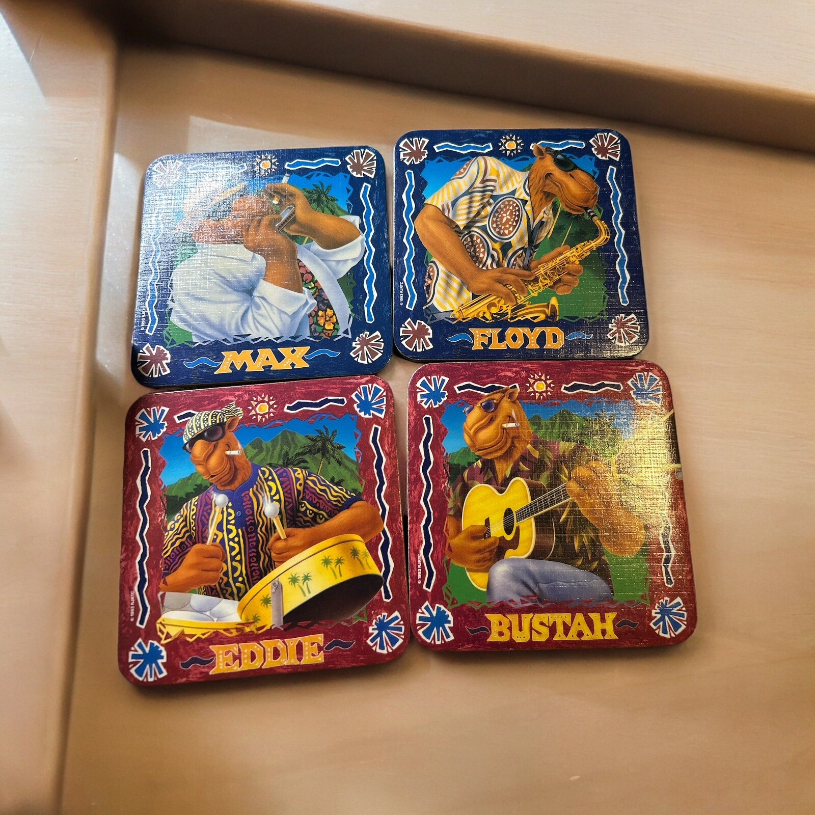 Vintage Camel Joe's Beach Club Coaster Set In Original Box 4