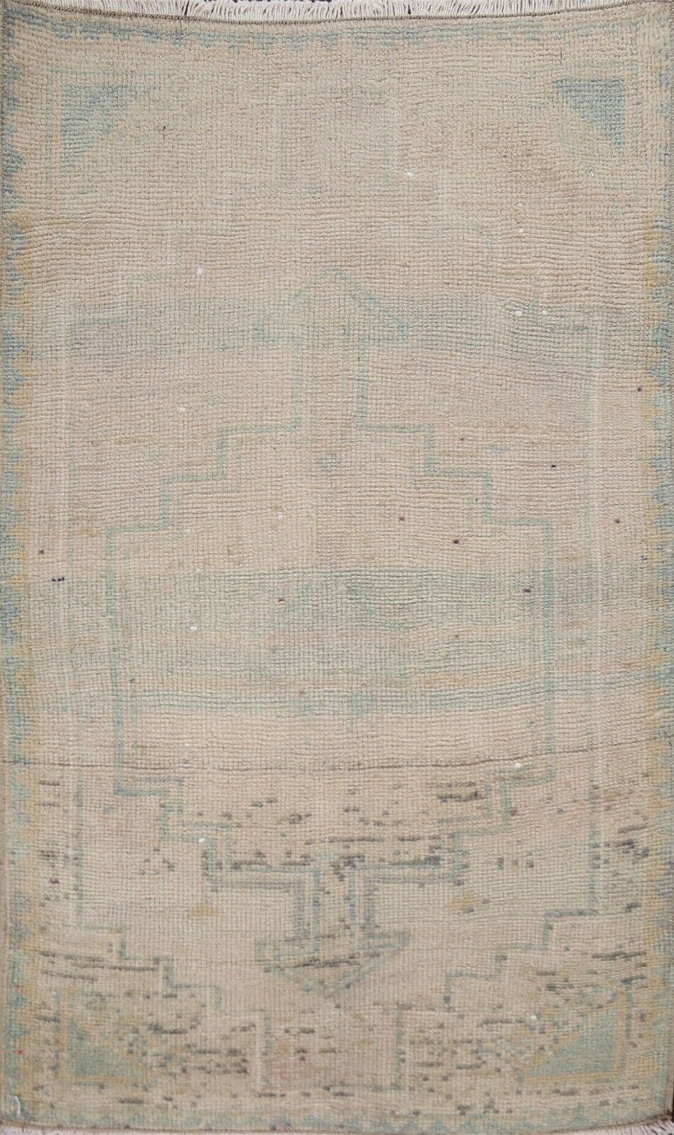 Vintage Muted Tribal Oushak Turkish Geometric Area Rug Hand-knotted 2'x3' Carpet