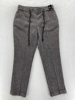 NY&C Soft Pant Women's Medium Gray Stretch Fabric Pull On Slim Leg Drawstring