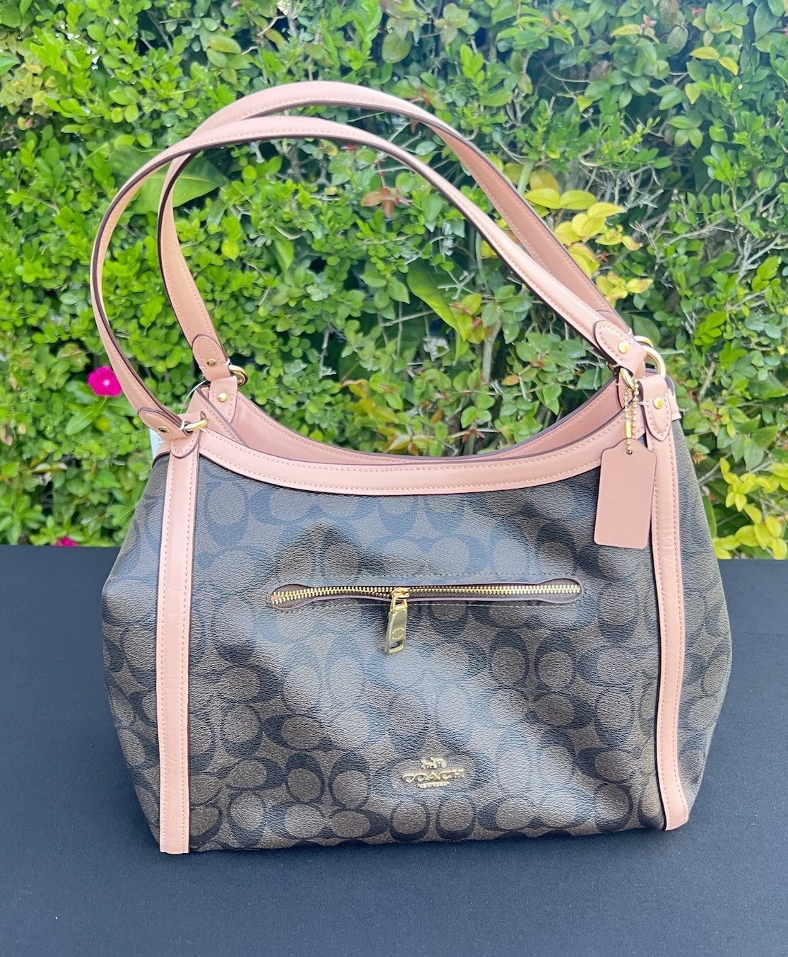 Coach Signature Kristy Borsa a tracolla da donna Marrone Oro Rosa (C6232) $428 Nuova con etichette