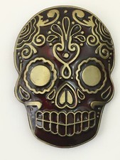 Day of the Dead Belt Buckle Skull Mexico Mexican Skulls Mayan Aztec Belt Buckles