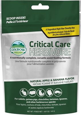 Oxbow Animal Health Critical Care, Herbivore, Apple-Banana Flavor, 141 Gram Bag