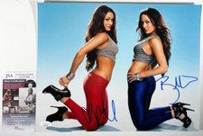 WWE Divas Nikki Bella & Brie Bella Twins Signed 11x14 Photo A Autograph JSA COA