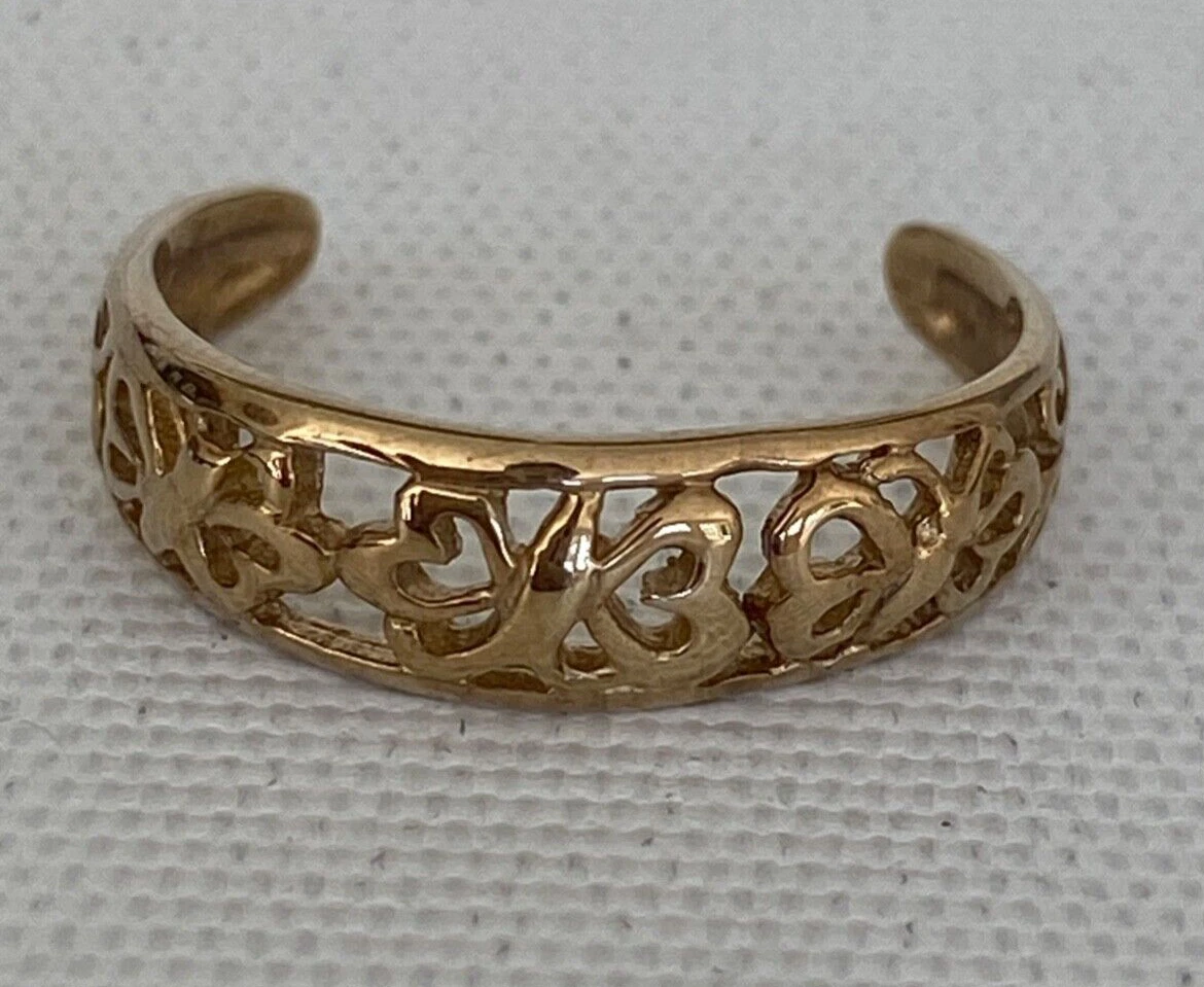 GENUINE Solid 9ct Yellow Gold Gold Filigree Toe Ring Boxed eBay