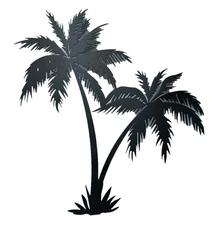 Palm 16" 20" Tall Wrought Iron Wall Art Home Decor Tropical Beach Plaque Defect