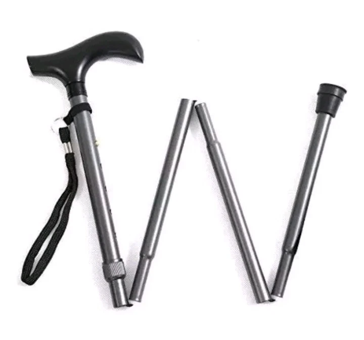 Aluminum Metal Walking Stick Easy Adjustable Folding Collapsible Travel Cane US - Image 2 of 3