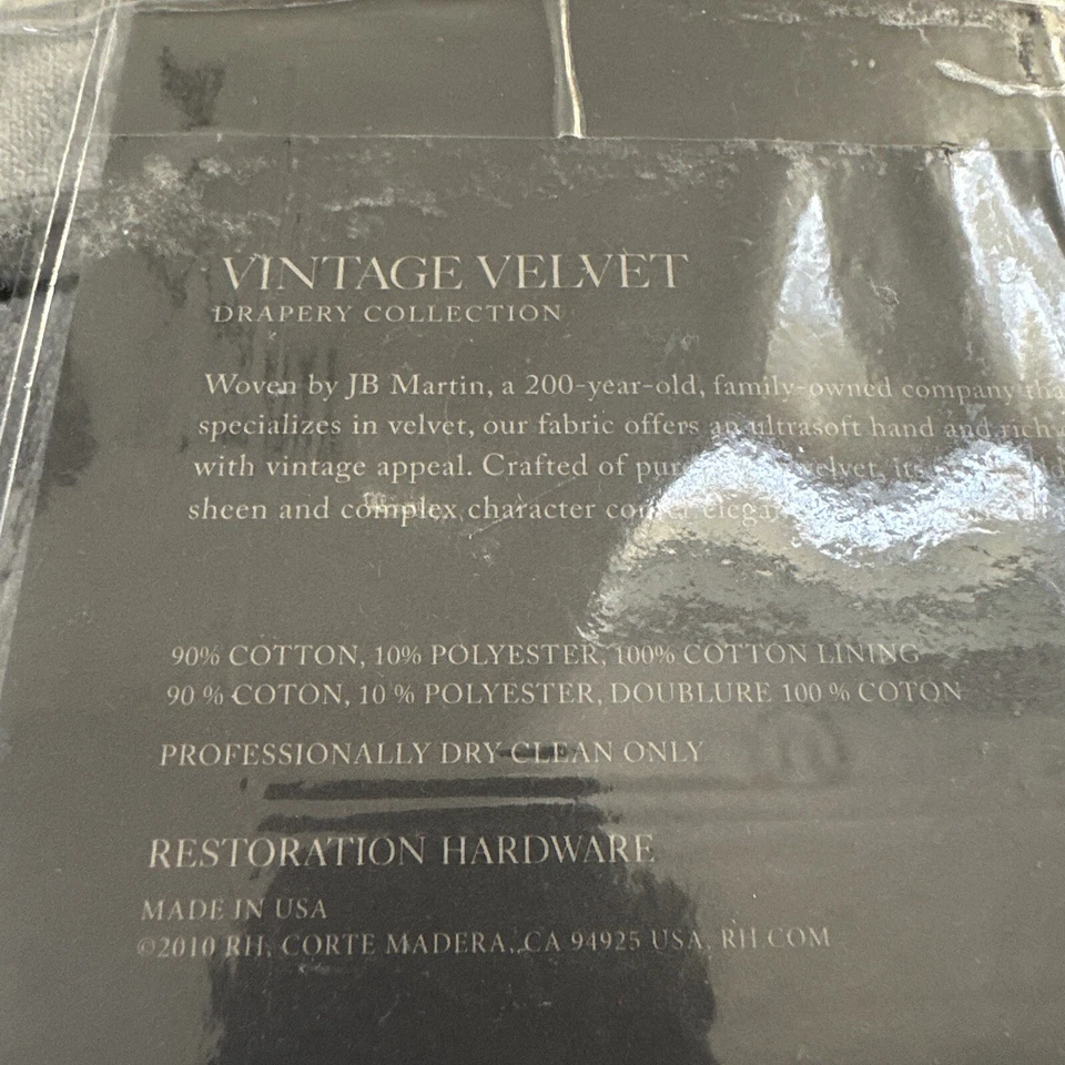 Оборудование для восстановления ПОД ПРАВУЮ РУКУ ВИНТАЖНАЯ БАРХАТНАЯ ДРАПИРОВКА СТЕРЖЕНЬ КАРМАН 50x108 дюймов ПРОТИВОТУМАННАЯ одна панель - Изображение 4 из 4