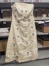 Cream Strapless Dress With Embroidery