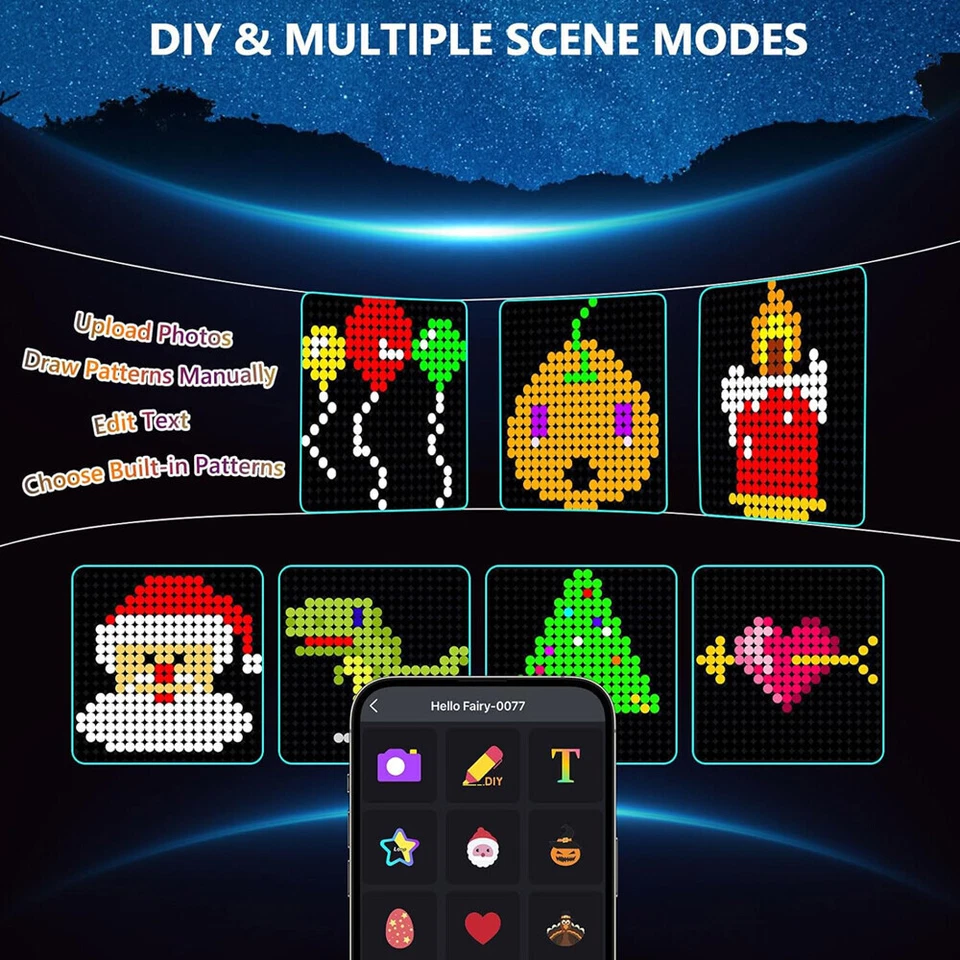 400LED Smart Curtain Lights Color Changing RGB for Patio Party Halloween Decor - Image 2 of 4