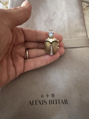 100% Authentic Alexis Bittar Lucite Scarab Labradorite, Crystal Ring