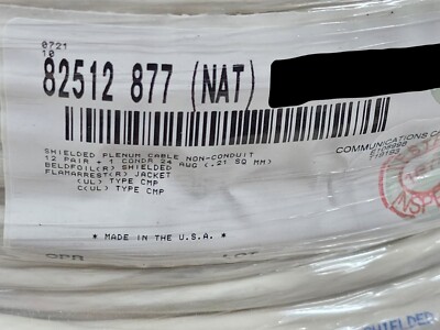 Belden 82512 24/12.5P Shield Twist Pair FEP EIA RS-232 Computer Cable White /1ft