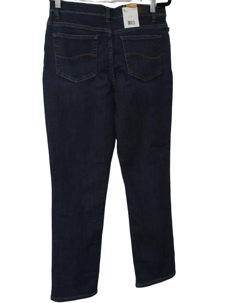 🌟NEW Lee Relaxed Fit Straight Leg Jeans Size 10 Long Dark Wash