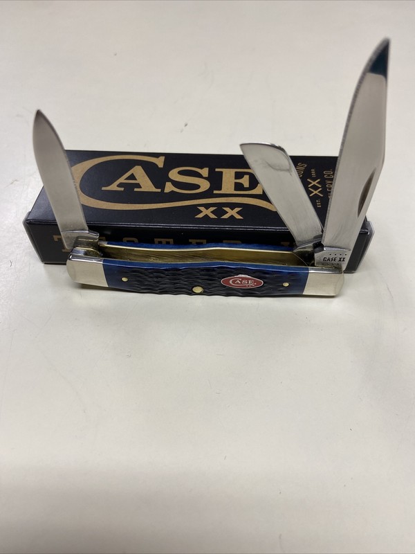 CASE XX # 07049 NAVY BLUE BONE ROGERS JIG MEDIUM STOCKMAN SS