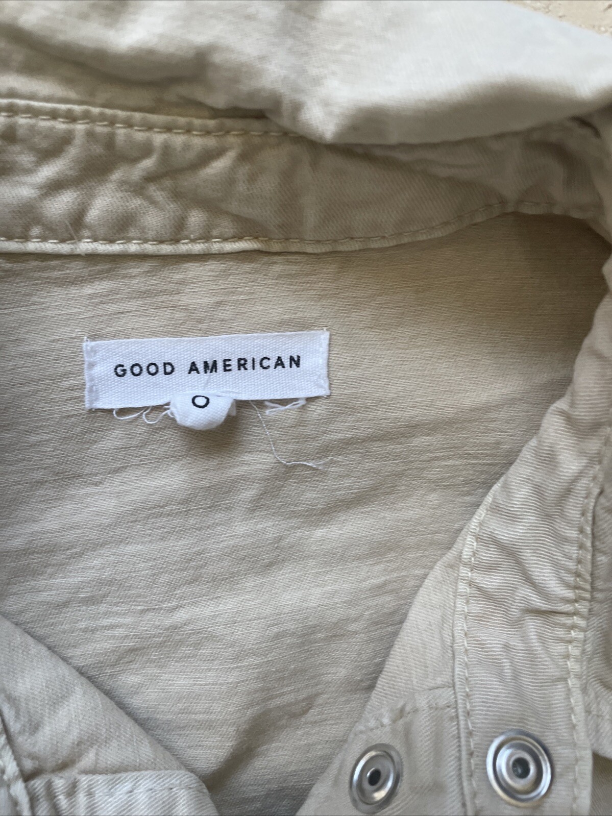 Good American Beige Solid Elastic Cinched Long Sl… - image 3