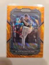 2023 Prizm Blake Burkhalter #10 Orange Wave Prizm Parallel 45/50 Atlanta Braves