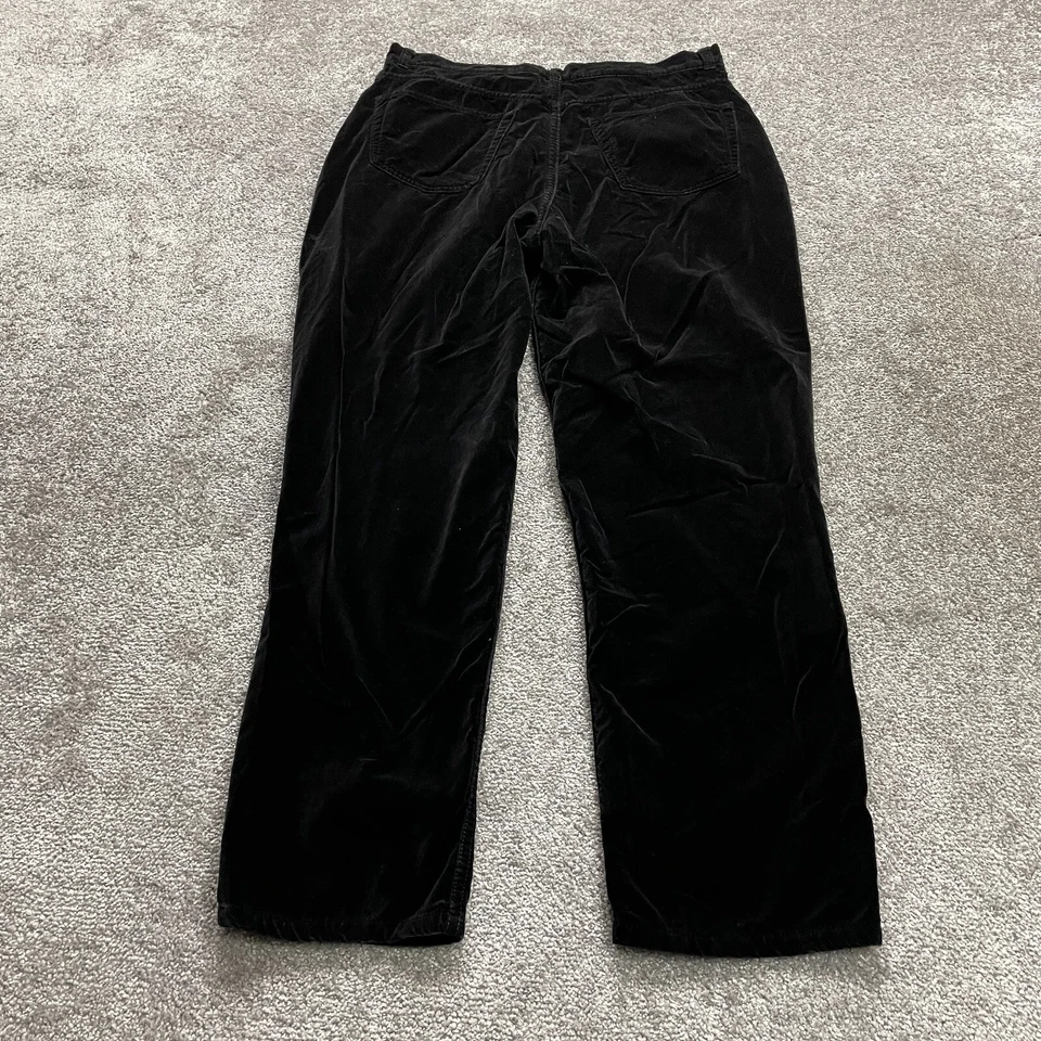 Pantalones de terciopelo Old Navy para mujer 16 negros lisos tiro alto pierna recta informales 35x28,5 Foto 2 de 4