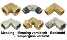 Einschraubwinkel Messing/vernickelt Edelstahl Temperguss Fitting DruckluftWasser