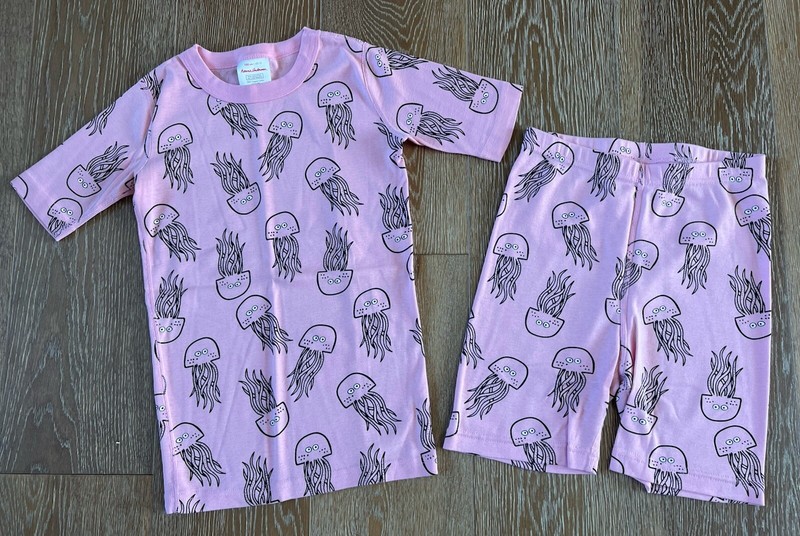 Hanna Andersson Girls Pink Jelly Fish Pajama Size 150/US 12 EUC