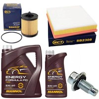 MotoröL Filter Set 5W-40 6 Liter + ÖLablassschraube FüR Opel Insignia A Saab 9-5