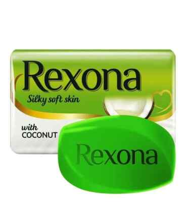 Rexona Silky Soft Skin Soap Bar With Coconut & Olive Oils - 100 Gram pack of 4pc
