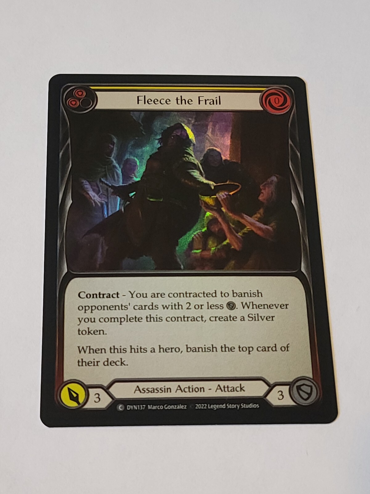 Fleece the frail foil (Yellow) Dynasty Flesh and blood Tcg NM