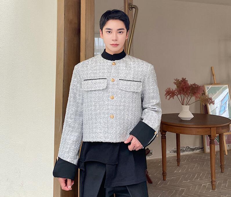 Minglu Winter Short Men Jacket Luxury Stand Collar main image 1