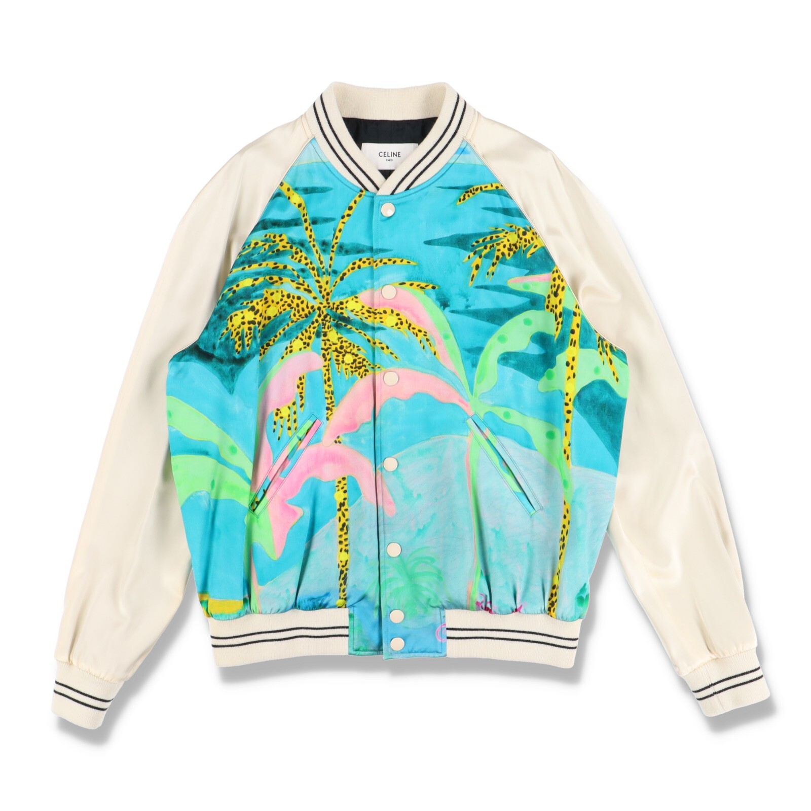 SAINT LAURENT Celine x Tyson Reeder Hawaiian Satin Souvenir Teddy Jacket Taglia 56 (XXXL)