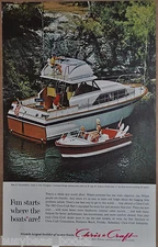 1963 CHRIS-CRAFT advertisement, Chris Craft 37ft Constellation cabin cruiser