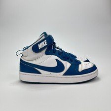 Nike Court Borough Mid 2 White Blue Athletic Shoes CD7782-108 Youth Size 6.5