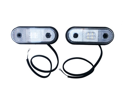 2x LED Begrenzungsleuchte 12V 24V Umrissleuchte Weiß Anhänger LKW 120x46x18 SET