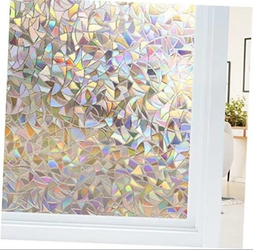 Window Privacy Film, Stained Glass Window Film, Rainbow 23.6"x78.7" Clear - Picture 5 of 7