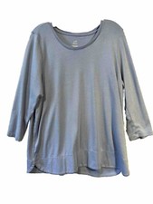 J.Jill Shirt Perfect Pima Tee Shirt Top Women  s Size XL Long Sleeve Seamed Blue