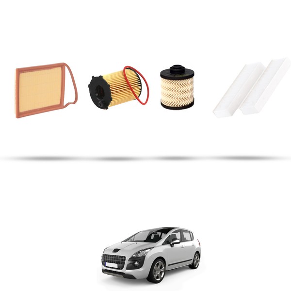 Hoffcar Set Service - 4 Filter FüR Peugeot 3008 1.6 Bluehdi 88Kw Von 2014-image