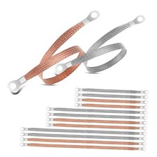 12 Pcs Universal Automotive Ground Straps, Tinned Copper Braided Engine