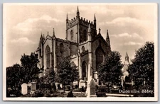 Vintage Dunfermline Abbey Scotland Sepia Real Photo Postcard 1951 AA146